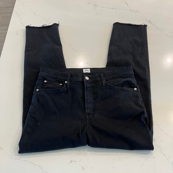 Edwin‎ Bree Slim Skinny Jeans In Black With Raw Hem Size 30 - Picture 4 of 12